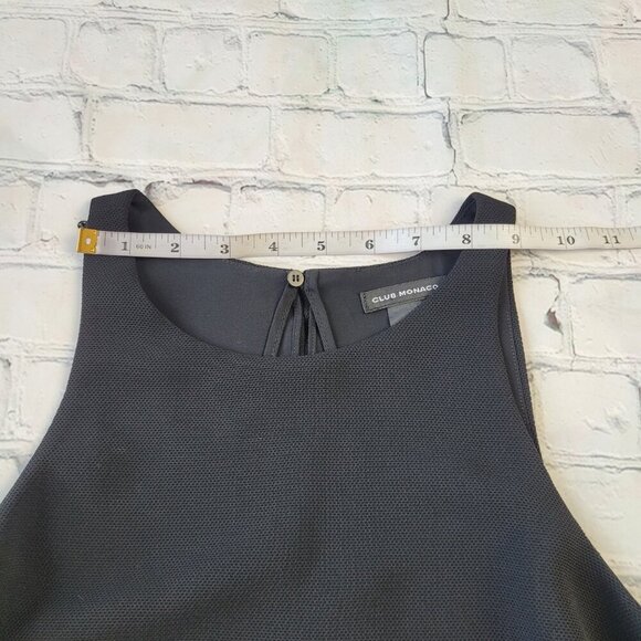 Club Monaco black sleeveless layered mini dress with open back size 4 - Picture 8 of 14